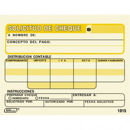 Solicitud de cheque printaform