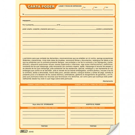 Lm-carta poder printaform tama¤o carta