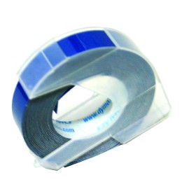 CINTA PARA ROTULADOR DYMO LETRATAG COLOR BLANCO SOBRE COLOR AZUL TAMAÑO 9MM X 3.65M
