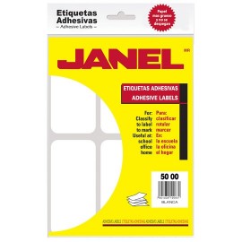 ETIQUETAS BLANCAS JANEL NO.25 DE 50X100 MM 1 PAQUETE