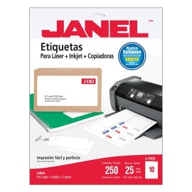 ETIQUETAS BLANCAS JANEL J-5163 DE 5.1X10.2 CM 1 PAQUETE (25 HOJAS)