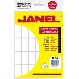 ETIQUETAS BLANCAS JANEL NO. 23 DE 19X38 MM 1 PAQUETE