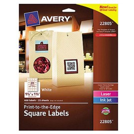 ETIQUETAS BLANCAS AVERY 22805 DE 3.81X3.81 CM 1 PAQUETE