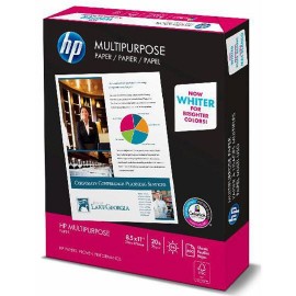 PAPEL BOND BLANCO CARTA HP GRAMAJE 75 GRS BLANCURA 96 PORCIENTO 8.5 X 11 PULGADAS 1 PAQUETE CON 50 HOJAS