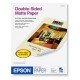 PAPEL DOUBLE SIDE BLANCO CARTA EPSON GRAMAJE BLANCURA 8.5 X 11 PULGADAS 1 PAQUETE CON 50 HOJAS