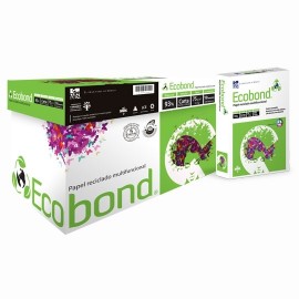 CAJA DE PAPEL BOND BLANCO CARTA COPAMEX ECOBOND GRAMAJE 75 GRS BLANCURA 91 PORCIENTO 8.5 X 11 PULGADAS