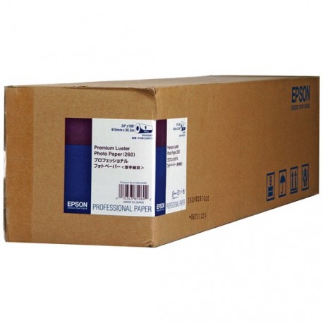 PAPEL PREMIUM LUSTER BLANCO ROLLO EPSON GRAMAJE 260 GRS BLANCURA 24 X 100 PULGADAS 1 ROLLO