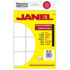 ETIQUETAS BLANCAS JANEL NO.13 DE 67X47 MM 1 PAQUETE
