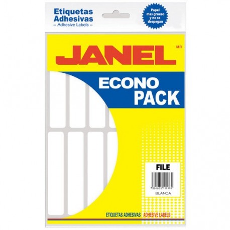 ETIQUETAS BLANCAS JANEL ECO20 DE 20X105 MM 1 PAQUETE