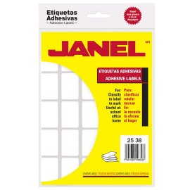 ETIQUETAS BLANCAS JANEL NO.7 DE 25X38 MM 1 PAQUETE