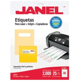 ETIQUETAS BLANCAS JANEL J-5267 DE 1.3X4.5 CM 1 PAQUETE
