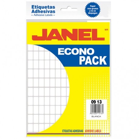 ETIQUETAS BLANCAS JANEL NO.1 DE 9X13 MM 1 PAQUETE