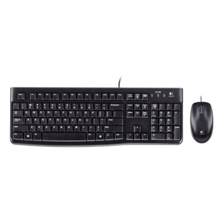 KIT TECLADO Y MOUSE LOGITECH MK120 CONEXION ALAMBRICO COLOR NEGRO