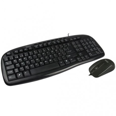 KIT TECLADO Y MOUSE EASY LINE EL-993391 CONEXION ALAMBRICO COLOR NEGRO