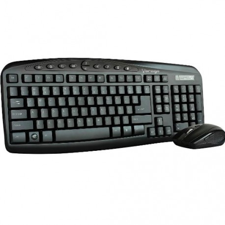 KIT TECLADO Y MOUSE VORAGO KM-303 CONEXION INALAMBRICO COLOR NEGRO