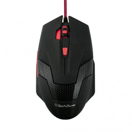 MOUSE GAMER ALAMBRICO TECHZONE TZ16MOU01-JUEGO CONEXION PUERTO USB COLOR NEGRO