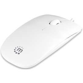 MOUSE ALAMBRICO RETRACTIL MANHATTAN 177627 CONEXION USB COLOR BLANCO