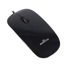 MOUSE MINI ALAMBRICO RETRACTIL MANHATTAN 177627 CONEXION USB COLOR NEGRO