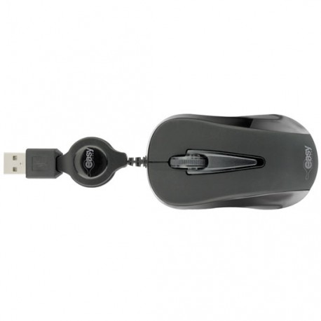 MOUSE MINI ALAMBRICO RETRACTIL EASY LINE EL-993346 CONEXION USB COLOR NEGRO