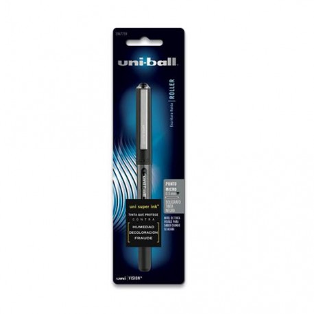 ROLLER UNI-BALL VISION DE TINTA NEGRA COLOR BARRIL NEGRO PUNTO EXTRA FINO MEDIDA 0.5 MM 1 PIEZA