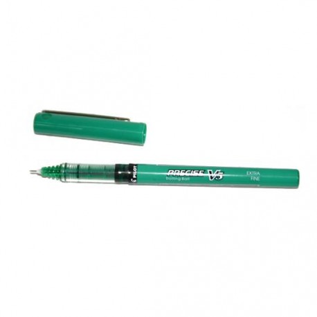 ROLLER PILOT PRECISE V5 DE TINTA VERDE COLOR BARRIL VERDE TRANSPARENTE PUNTO EXTRA FINO MEDIDA 0.3 MM 1 PIEZA