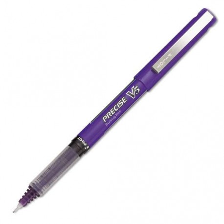 ROLLER PILOT PRECISE V5 DE TINTA MORADA COLOR BARRIL MORADO TRANSPARENTE PUNTO FINO MEDIDA 0.3 MM 1 PIEZA