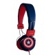 AUDIFONOS CAPITAN AMERICA. TECHZONE CA16HS05 ALÁMBRICOS CONEXION 3.5 MM AZUL