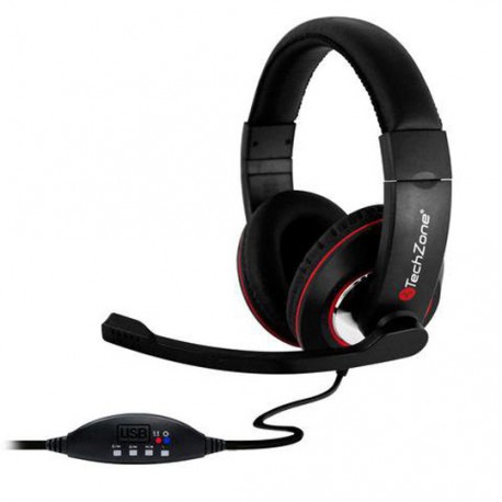 DIADEMA ALAMBRICA TECHZONE TZ16AUD01 USB NEGRO