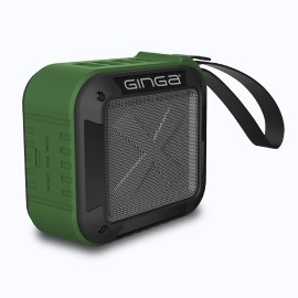 BOCINAS BLUETOOTH INALAMBRICO PORTATIL GINGA GI16BOC01BT CON CONEXIÓN BLUETOOTH COLOR VERDE CON GRIS