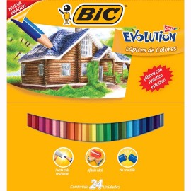 LAPICES DE COLOR SURTIDO BIC FORMA HEXAGONAL DE RESINA CAJA CON 24 PIEZAS