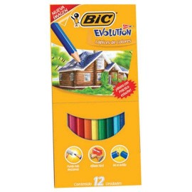 LAPICES DE COLOR SURTIDO BIC FORMA HEXAGONAL DE RESINA CAJA CON 12 PIEZAS