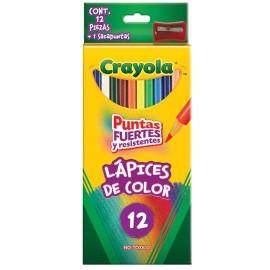 LAPIZ DE COLOR SURTIDO CRAYOLA FORMA REDONDO DE MADERA CAJA CON 12 PIEZAS