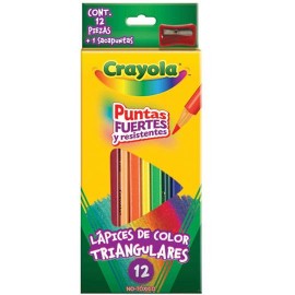 LAPICES DE COLOR SURTIDO CRAYOLA FORMA TRIANGULAR DE MADERA CAJA CON 12 PIEZAS