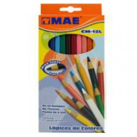 LAPICES DE COLOR SURTIDO MAE FORMA REDONDA DE MADERA CAJA CON 12 PIEZA