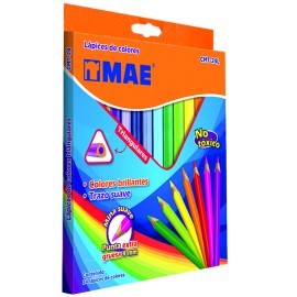 Lapices de colores triangulares 24 pz