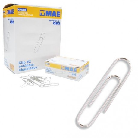 CLIP ESTANDAR MAE NUMERO 2 CAJA CON 100 CLIPS