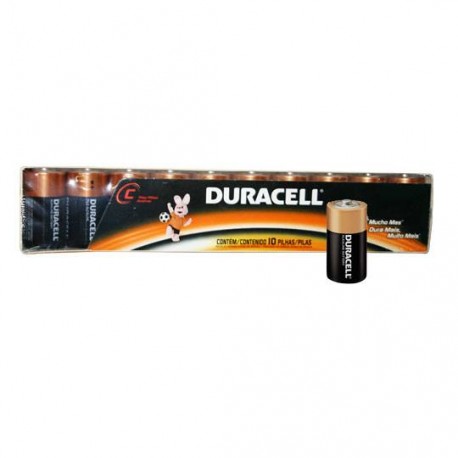 PILA ALCALINA DURACELL C DE 1.5 VOLTS 10 PIEZAS