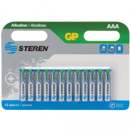 PILA ALCALINA STEREN AAA 1.5 VOLTS 12 PIEZAS