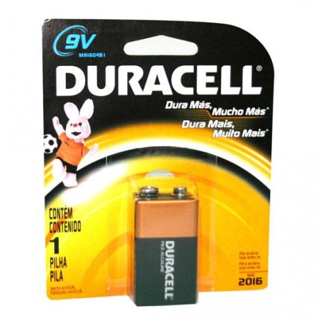 PILA ALCALINA DURACELL DE 9 VOLTS 6LR61 1 PIEZA