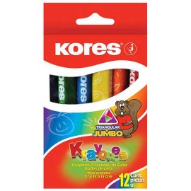 CRAYON KORES COLOR SURTIDO KORES FORMA TRIANGULAR CAJA CON 12 PIEZAS