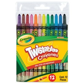 CRAYON CRAYOLA TWISTEABLE COLOR SURTIDO FORMA REDONDO CAJA CON 12 PIEZAS