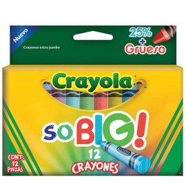 CRAYON CRAYOLA SO BIG COLOR SURTIDO FORMA REDONDO CAJA CON 12 PIEZAS