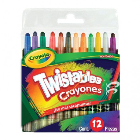 CRAYON CRAYOLA COLOR SURTIDO TWISTEABLES FORMA REDONDO CAJA CON 12 PIEZAS