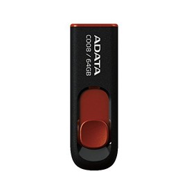 ADATA USB 64GB C008 NEGRO + ROJO RETRACT
