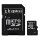 MEMORIA MICRO SD SDC4/8GB KINGSTON DE 8 GB CLASE 4 CON ADAPTADOR