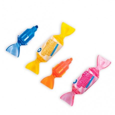 MARCATEXTOS EN FORMA DE DULCES BASE AGUA JUST MUSTARD COLOR SURTIDO 8 PIEZAS