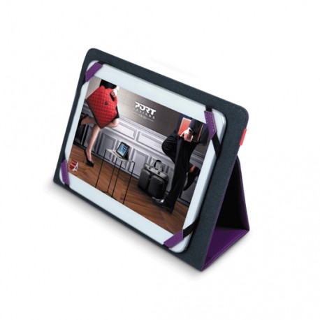 FUNDA PARA TABLET DE 7 Y 8 PULGADAS PORT DESIGNS NOUMEA 201316 DE CUERO SINTETICO COLOR PURPURA CON ROSA