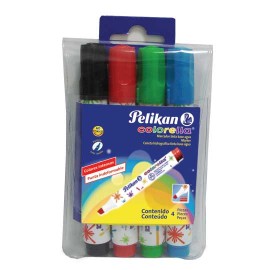 MARCADOR BASE AGUA PELIKAN COLORELLA COLOR SURTIDO 4 PIEZAS
