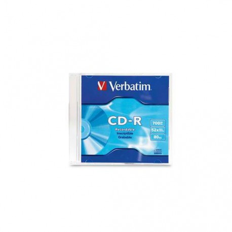 DISCO COMPACTO CD-R VERBATIM 94776 CAPACIDAD 700 MB VELOCIDAD 52X PRESENTACION INDIVIDUAL