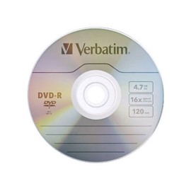 DVD DVD R VERBATIM 95059 CAPACIDAD 4.7GB VELOCIDAD DE TRANSFERENCIA 16X INDIVIDUAL